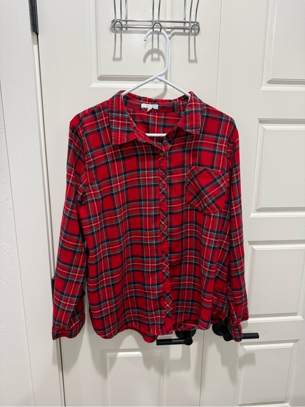 Maurices Red Plaid Button-Up Top